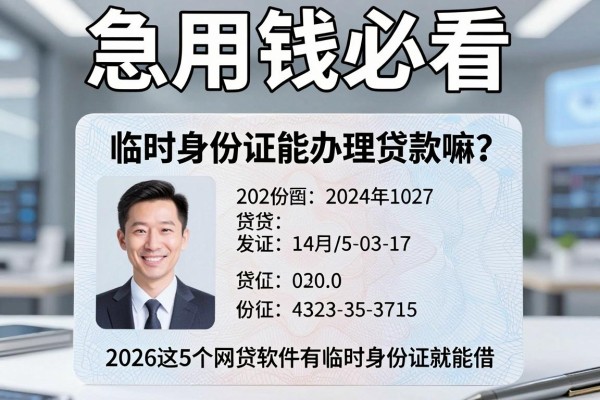 急用钱必看:临时身份证能办理贷款嘛?2026这5个网贷软件有临时身份证就能借!