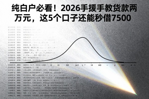 纯白户必看！2026年手把手教你贷款两万元，这5个口子还能秒借7500