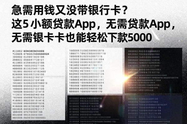 急需用钱又没带银行卡?这5个小额贷款App,无需银行卡也能轻松下款5000