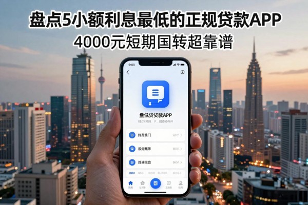 盘点5个小额利息最低的正规贷款app,4000元短期周转超靠谱
