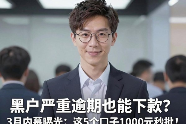 黑户严重逾期也能下款?3月内幕曝光:这5个口子1000元秒批!