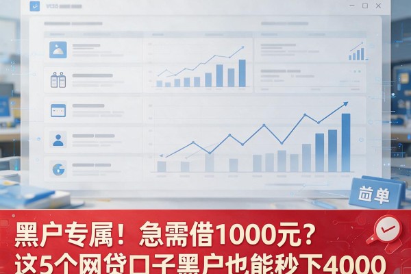 黑户专属!急需借1000元?这5个网贷口子黑户也能秒下4000