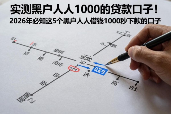实测黑户人人1000的贷款口子！2026年必知这5个黑户人人借钱1000秒下款的口子