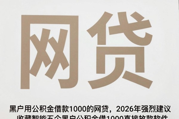 黑户用公积金借款1000的网贷,2026年强烈建议收藏智能五个黑户公积金借1000直接放款软件