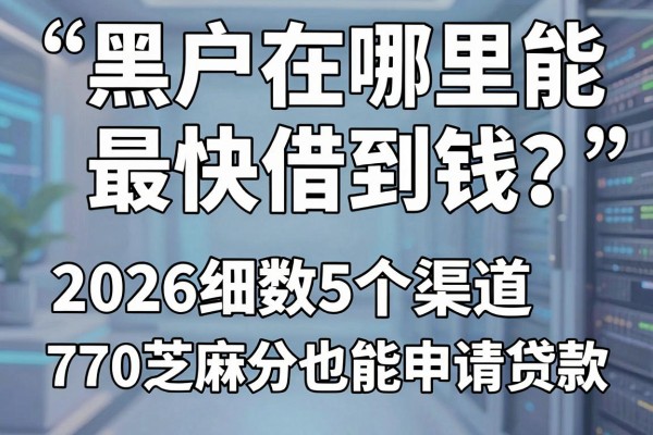 黑户在哪里能最快借到钱？2026细数5个渠道，770芝麻分也能申请贷款