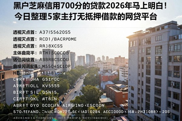 黑户芝麻信用700分的贷款2026年马上明白!今日整理5家主打无抵押借款的网贷平台