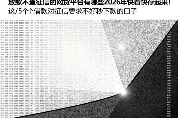 放款不查征信的网贷平台有哪些2026年快看快存起来！顺道介绍这5个借款对征信要求不高秒下款的口子