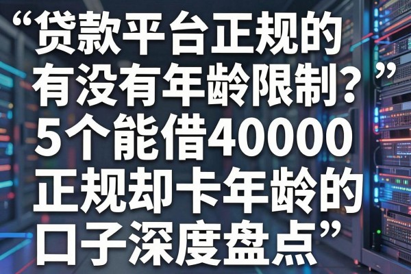 贷款平台正规的有没有年龄限制?2026专业解析:5个能借40000、正规却卡年龄的口子深度盘点