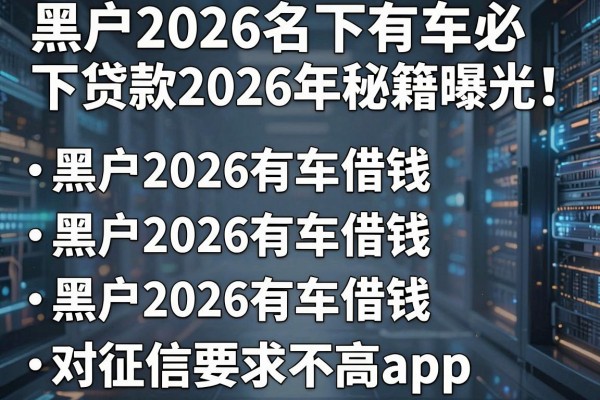 黑户2026名下有车必下贷款2026年秘籍曝光！本文详解五个黑户2026有车借钱对征信要求不高app