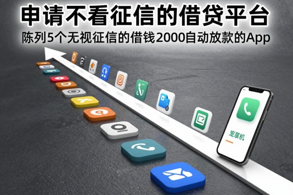 申请不看征信的借贷平台,陈列5个无视征信的借钱2000自动放款的app