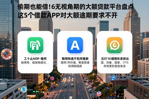 逾期也能借!2026无视逾期的大额贷款平台盘点,这5个借款APP对大额逾期要求不高