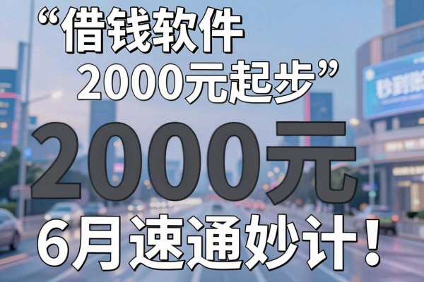 借钱软件2000元起步6月速通妙计!网罗五个借款2000元秒到账的软件