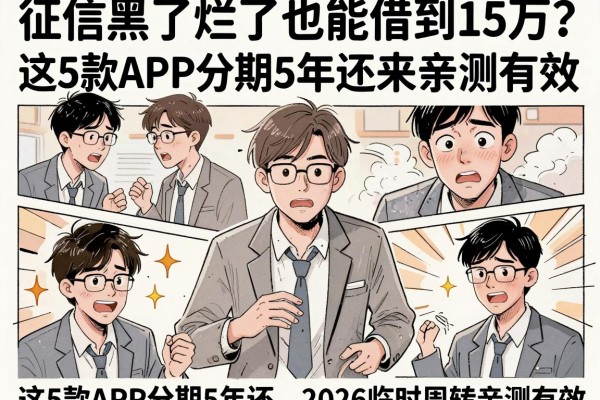 征信黑了烂了也能借到15万?这5款APP分期5年还,2026临时周转亲测有效