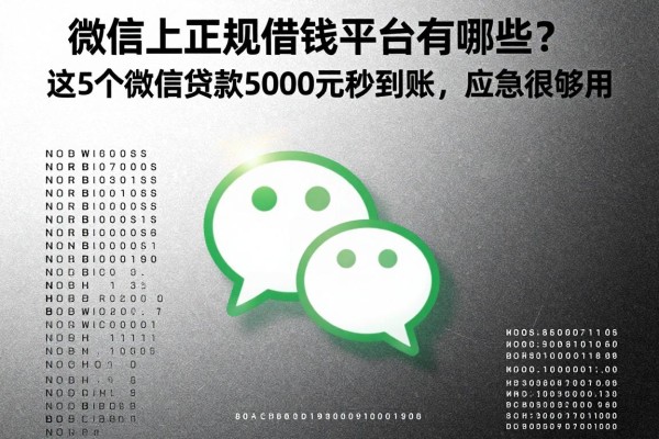 微信上正规借钱平台有哪些?这5个微信贷款5000元秒到账,应急很够用