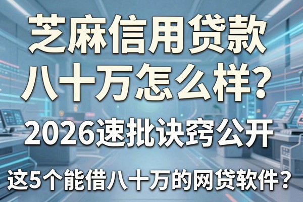 芝麻信用贷款八十万怎么样？2026速批诀窍公开，这5个能借八十万的网贷软件权威集合