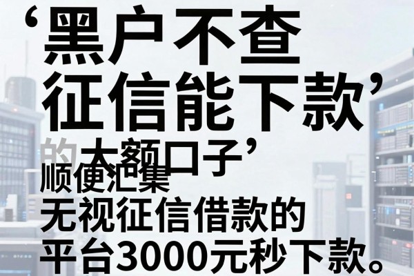 黑户不查征信能下款的大额口子,顺便汇集五个无视征信借款的平台3000元秒下款