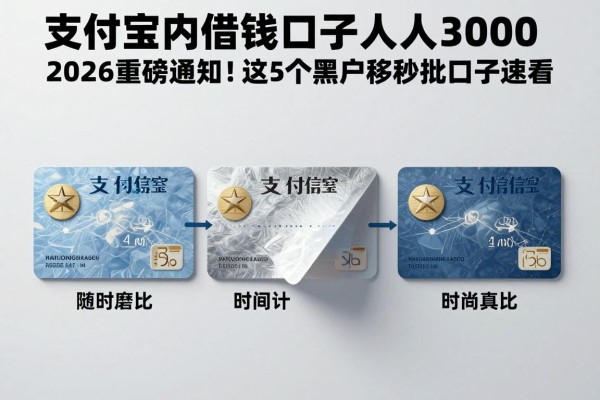 支付宝内借钱口子人人3000,2026重磅通知!这5个黑户信用卡秒批口子速看