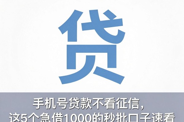 手机号贷款不看征信,这5个急借1000的秒批口子速看