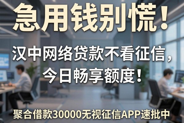 急用钱别慌!汉中网络贷款不看征信,今日畅享额度,聚合借款30000无视征信APP速批中