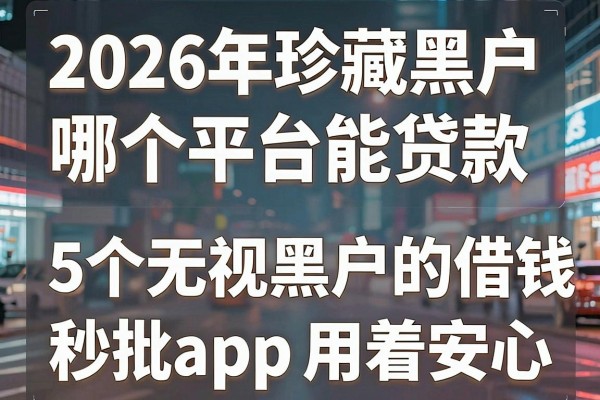2026年珍藏黑户哪个平台能贷款,这5个无视黑户的借钱秒批app用着安心
