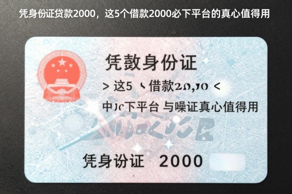 凭身份证贷款2000,这5个借款2000必下平台的身份证真心值得用