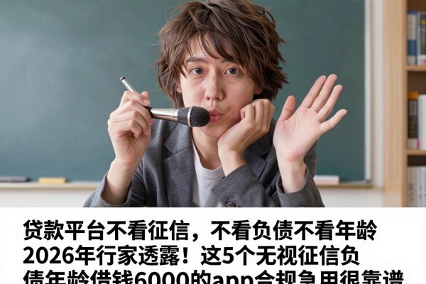 贷款平台不看征信,不看负债不看年龄2026年行家透露!这5个无视征信负债年龄借钱6000的app合规急用很靠谱