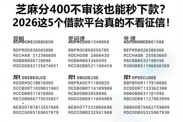芝麻分400不审核也能秒下款?2026这5个借款平台真的不看征信!
