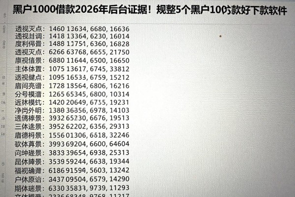 黑户1000借款2026年后台证据!规整5个黑户1000贷款好下款软件