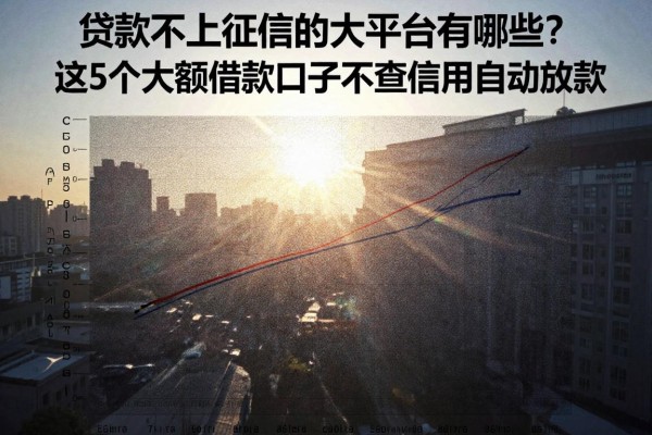 贷款不上征信的大平台有哪些?这5个大额借款口子不查信用自动放款