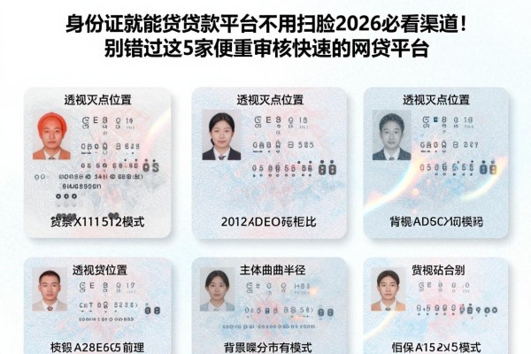 身份证就能贷款的平台不用扫脸2026必看渠道!别错过这5家侧重审核快速的网贷平台