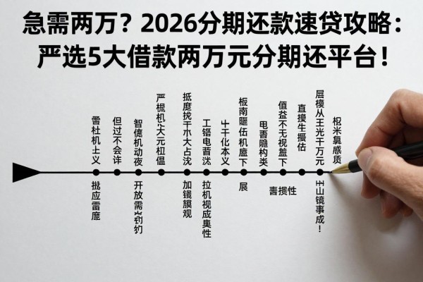 急需两万?2026分期还款速贷攻略:严选5大借款两万元分期还平台!