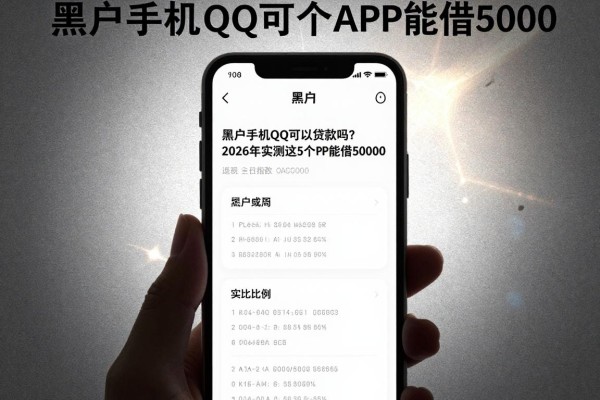 黑户手机QQ可以贷款吗?2026年实测这5个APP能借50000