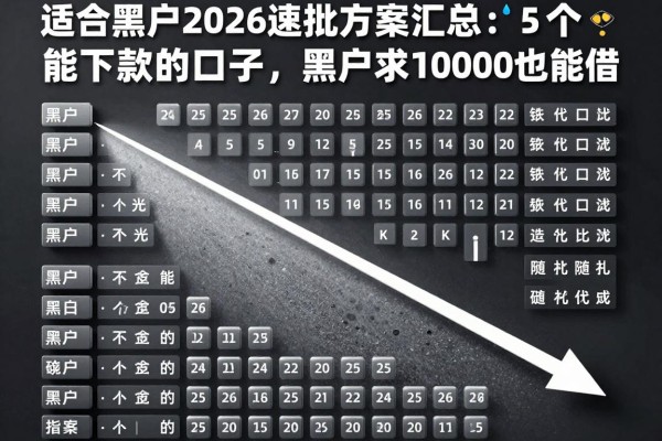 适合黑户2026年速批方案汇总：5个能下款的口子，黑户求10000也能借