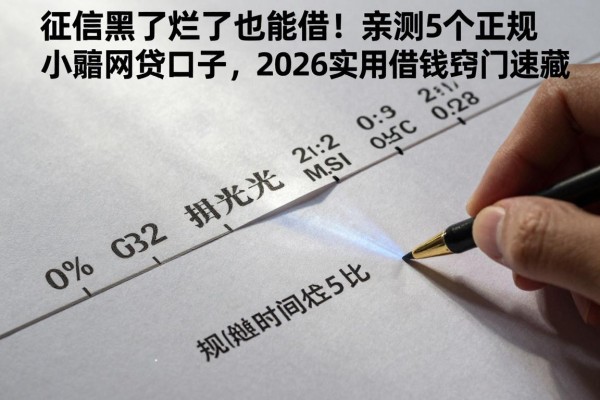 征信黑了烂了也能借！亲测5个正规小额网贷口子，2026实用借钱窍门速藏