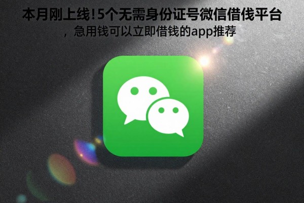 本月刚上线!5个无需身份证号的微信借钱平台,急用钱可以立即借钱的app推荐