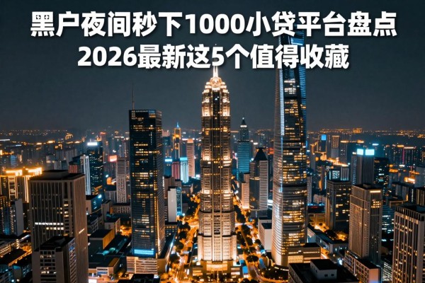 适合黑户夜间秒下1000小贷平台盘点,2026最新这5个值得收藏