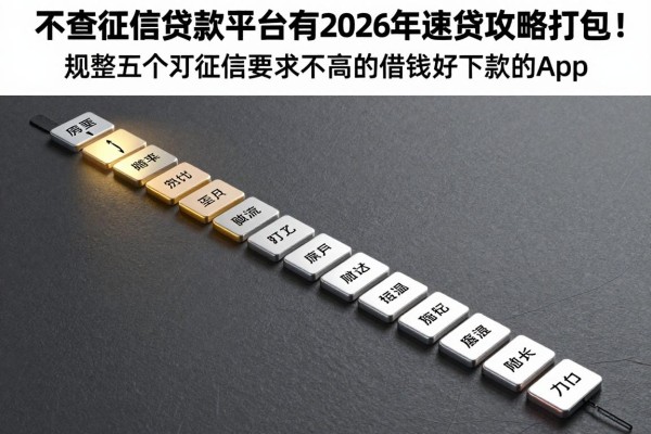 不查征信贷款平台有2026年速贷攻略打包!规整五个对征信要求不高的借钱好下款的app