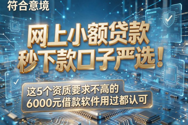 网上小额贷款秒下款口子严选!这5个资质要求不高的6000元借款软件用过都认可