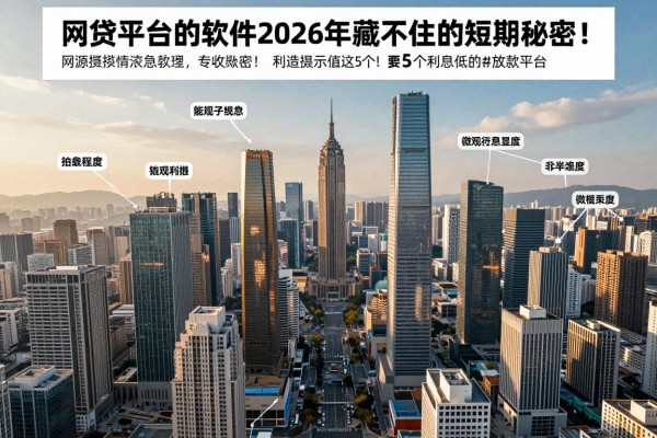 网贷平台的软件有哪些2026年藏不住的短期秘密!顺道展示这5个利息低的放款平台