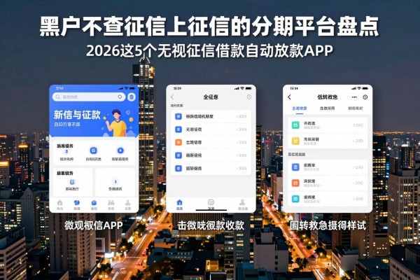 黑户不查征信上征信的分期平台盘点!2026这5个无视征信借款自动放款APP,周转救急值得一试