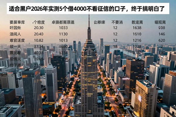 适合黑户2026年实测5个借4000不看征信的口子，终于搞明白了