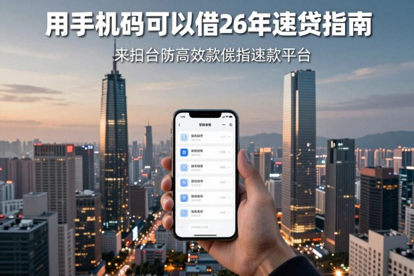用手机号码可以借钱2026年速贷指南!来瞧瞧这5个主打高效借款服务的网贷平台