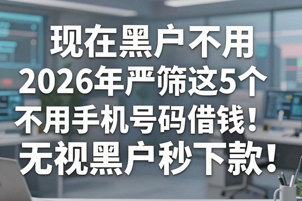 现在黑户不用手机号码借钱!2026年严筛这5个无视黑户秒下款的借钱软件