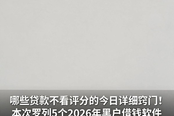 哪些贷款不看评分的今日详细窍门!本次罗列5个2026年黑户借钱软件