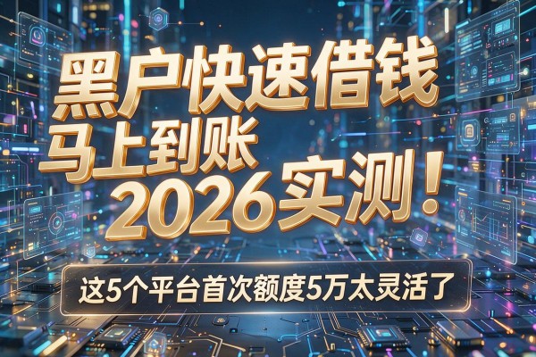 黑户快速借钱马上到账2026实测!这5个平台首次额度5万太灵活了