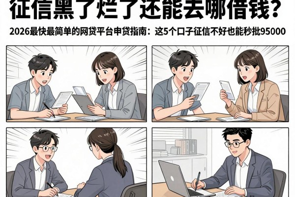 征信黑了烂了还能去哪借钱?2026最快最简单的网贷平台申贷指南:这5个口子征信不好也能秒批95000