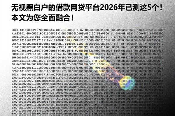 无视黑白户的借款网贷平台2026年已测这5个!本文为您全面融合!