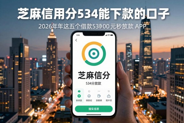 芝麻信用分534能下款的口子，2026年这五个借款534分5000元秒放款的app确实值得体验