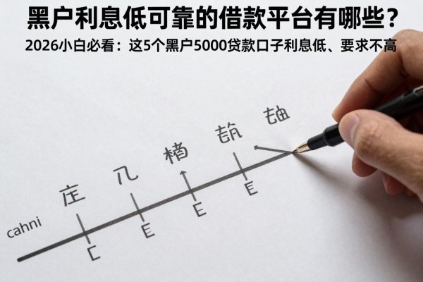 黑户利息低可靠的借款平台有哪些?2026小白必看:这5个黑户5000贷款口子利息低、要求不高