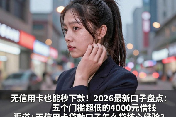 无信用卡也能秒下款！2026最新口子盘点：五个门槛超低的4000元借钱渠道+无信用卡贷款口子怎么贷核心经验